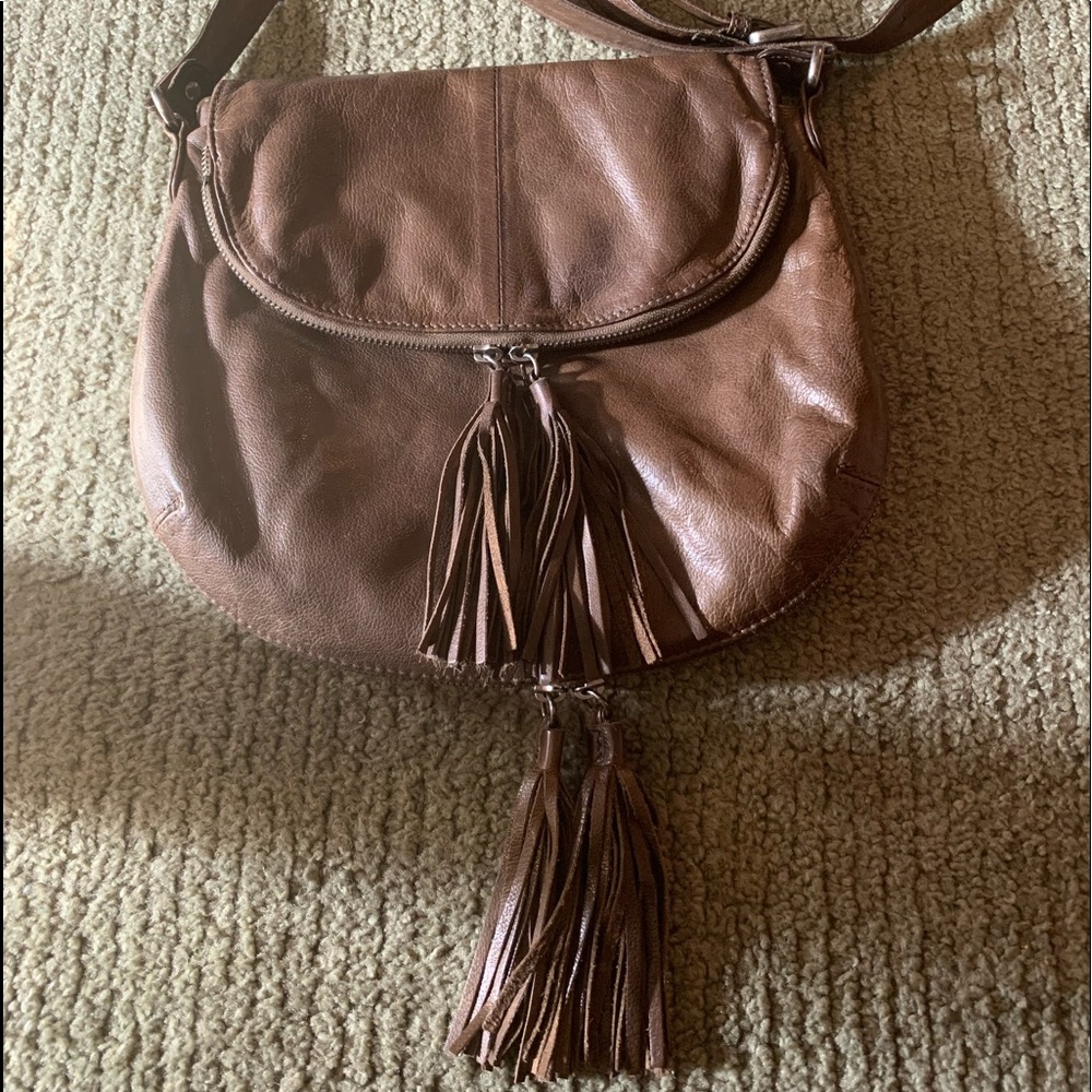 Dark Brown Leather Crossbody Bag